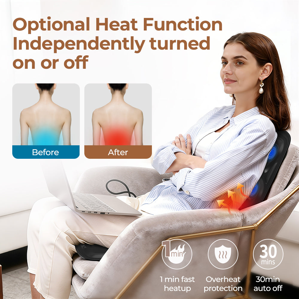 Heated Massage Cushion – Neck & Back, 9 Modes – photo 8